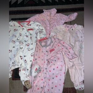3-6 month pink footies